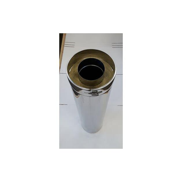 Stålpipe, 1000 mm, stål (130mm innerrør)