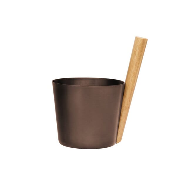 Badstubøtte aluminium Brunsvart
