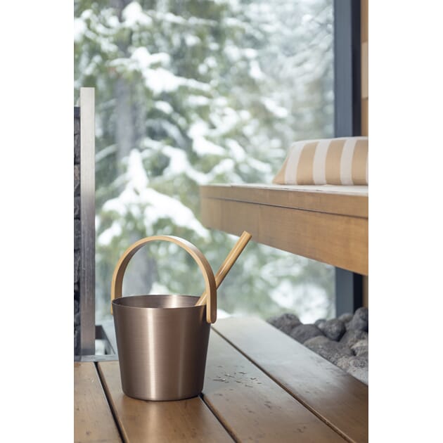 Badstubøtte aluminium m/Håndtak Champagne