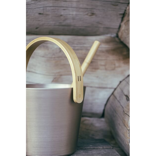 Badstubøtte aluminium m/Håndtak Champagne