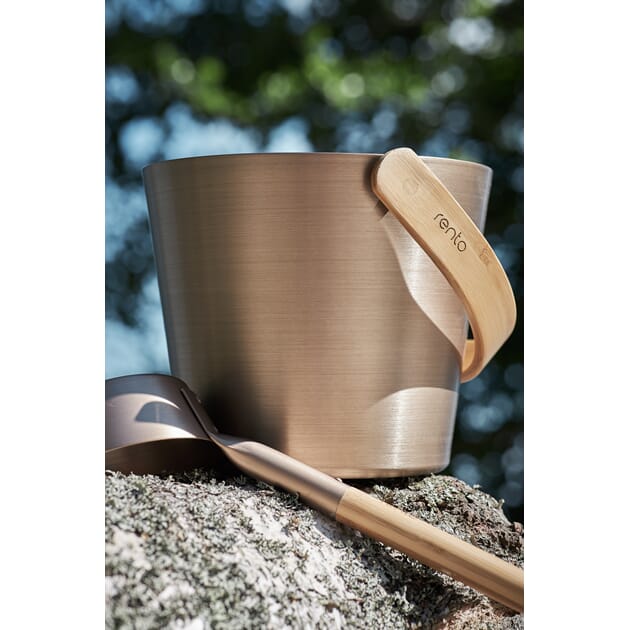 Badstubøtte aluminium m/Håndtak Champagne