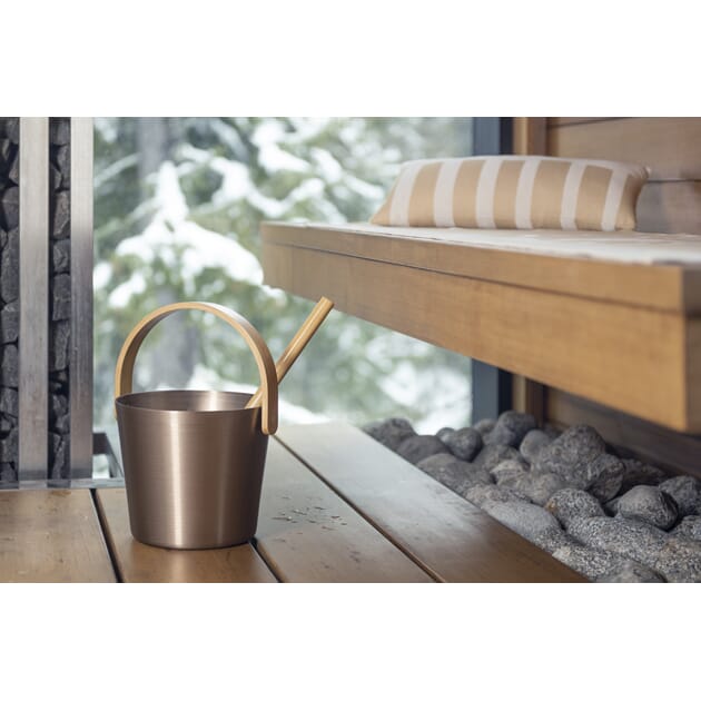 Badstubøtte aluminium m/Håndtak Champagne