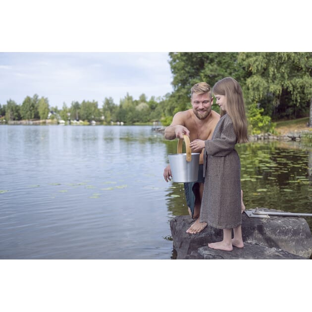 Badstubøtte Aluminium m/Håndtak Sølv