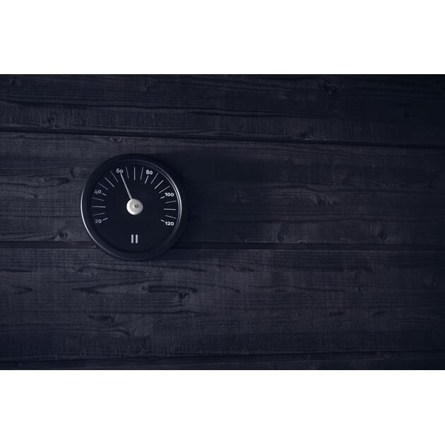 Badstutermometer Rund Svart