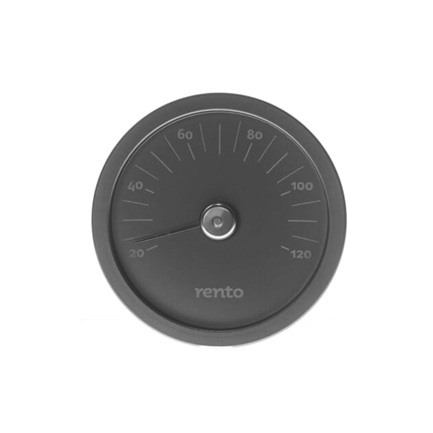 Badstutermometer Rund Svart