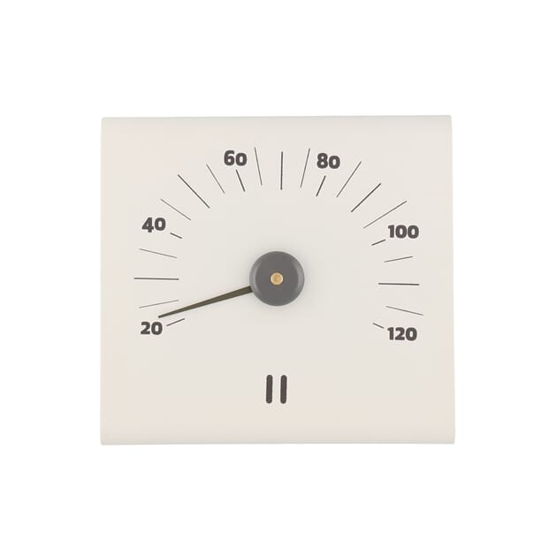 Badstutermometer alu. matt hvit