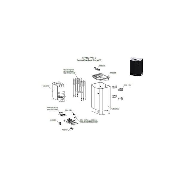 Sense Elite cloud 6,6 kW Svart Badstuovn