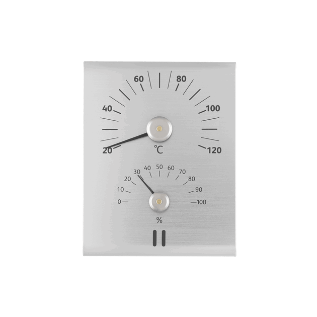 Badstutermometer og hygrometer sølv