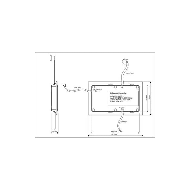 IR ØYE - Trafo med IR-sensorstyrt dimmer