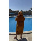 Badstu Poncho orange velur Large/XL